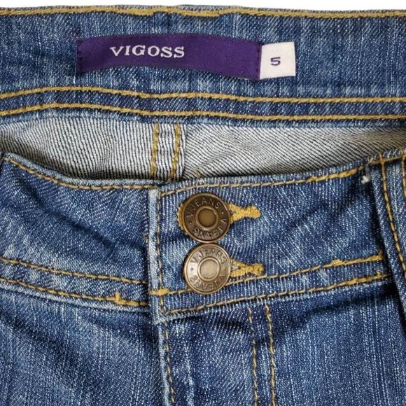 Vigoss Boyfriend Mid-Rise Ripped Tapered Jeans Sz 5 - Picture 8 of 9